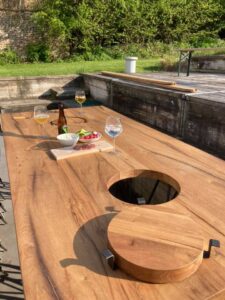 table de jardin sur mesure bois